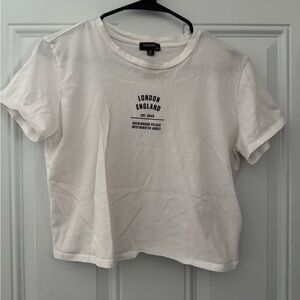 White Graphic Tee by Brandy Melville